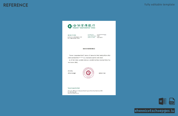 Taiwanische Kooperative Bank – Beispielvorschau